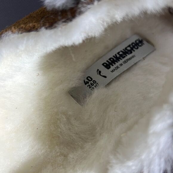 BIRKENSTOCK ARIZONA SHEARLING SANDALS NWT BROWN WHITE FUR - Picture 10 of 10